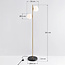 Lampadaire Phae 2 lumières en doré