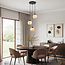 3-lichts hanglamp mat zwart met marmerlook - Marmore