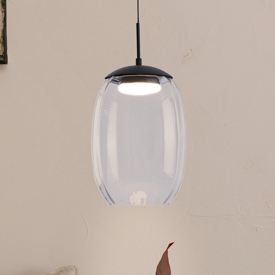 Hanglamp met transparant glas en dimbare LEDs - Isra