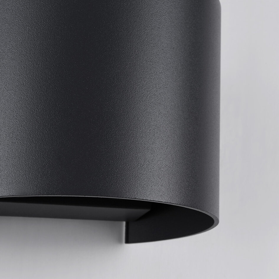 Wandlamp rond Lizzy - antraciet