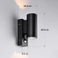 Moderne wandlamp rond Cathy met sensor 2 x 3W LEDs - antraciet