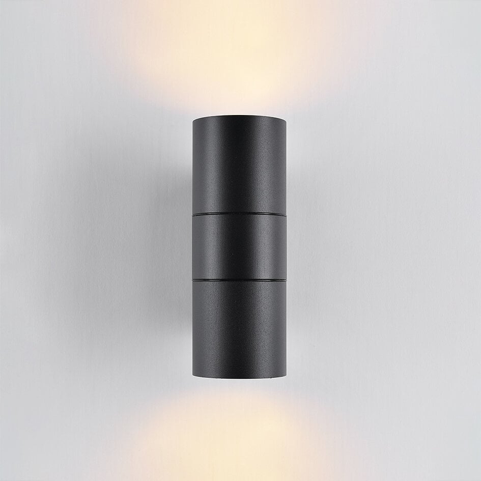 2-lichts buitenwandlamp Olivia - zwart rond
