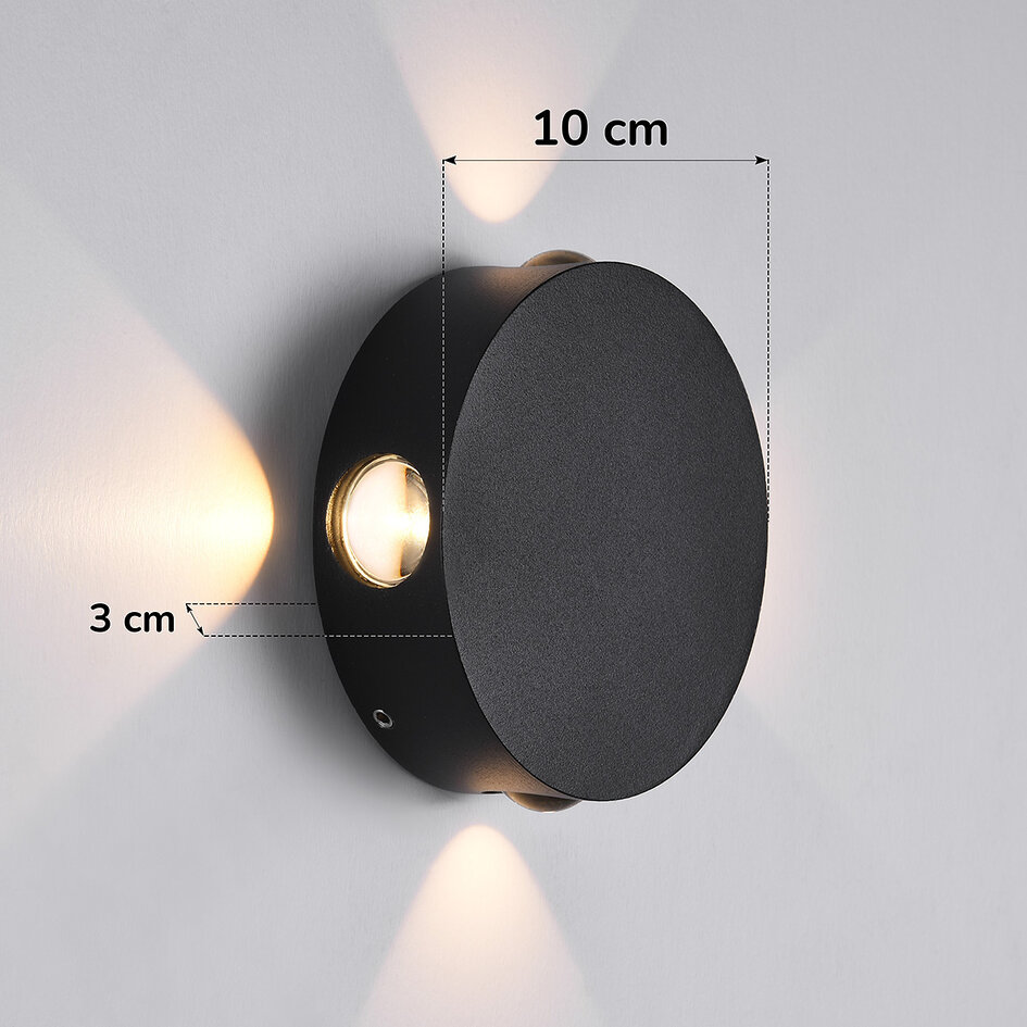 Industriële wandlamp Marine - zwart