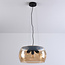 Suspension Serres 3 lumières en verre ambré - noir