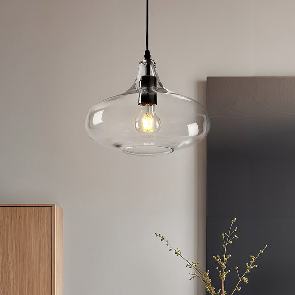 1-lichts hanglamp Trinidad met transparant glas - variant 1