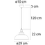 Lampe suspendue industrielle en béton gris avec décoration rouge - Moscou