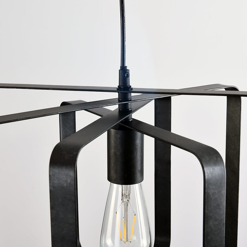 Zwarte hanglamp, 1-lichts - Mikio