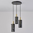 Minimalistische hanglamp Valji 3-lichts in zwarte kappen