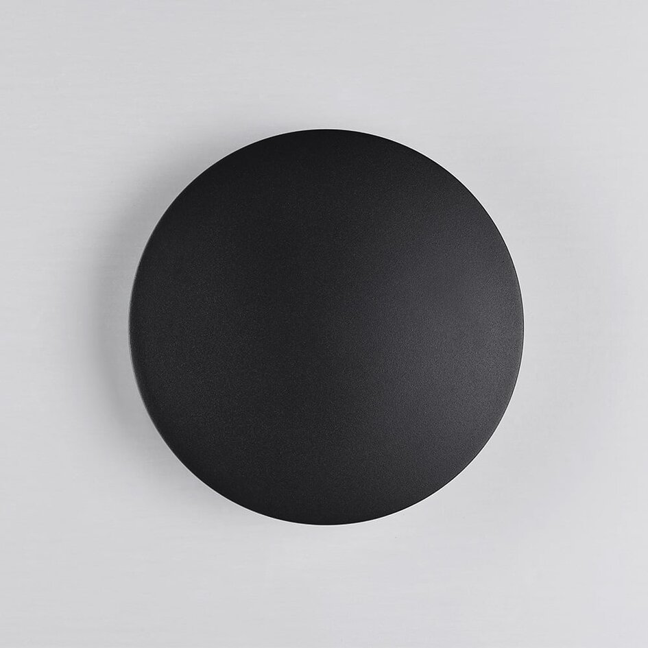 Ronde buitenwandlamp Lune - zwart met geïntegreerde LED