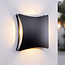 Applique murale extérieure carrée Ross - noire avec LED intégrée