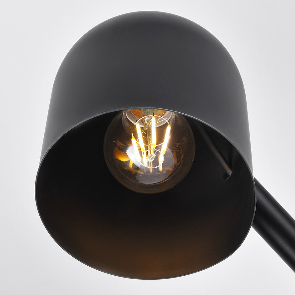 Lampe de table moderne noire avec bois - Spy