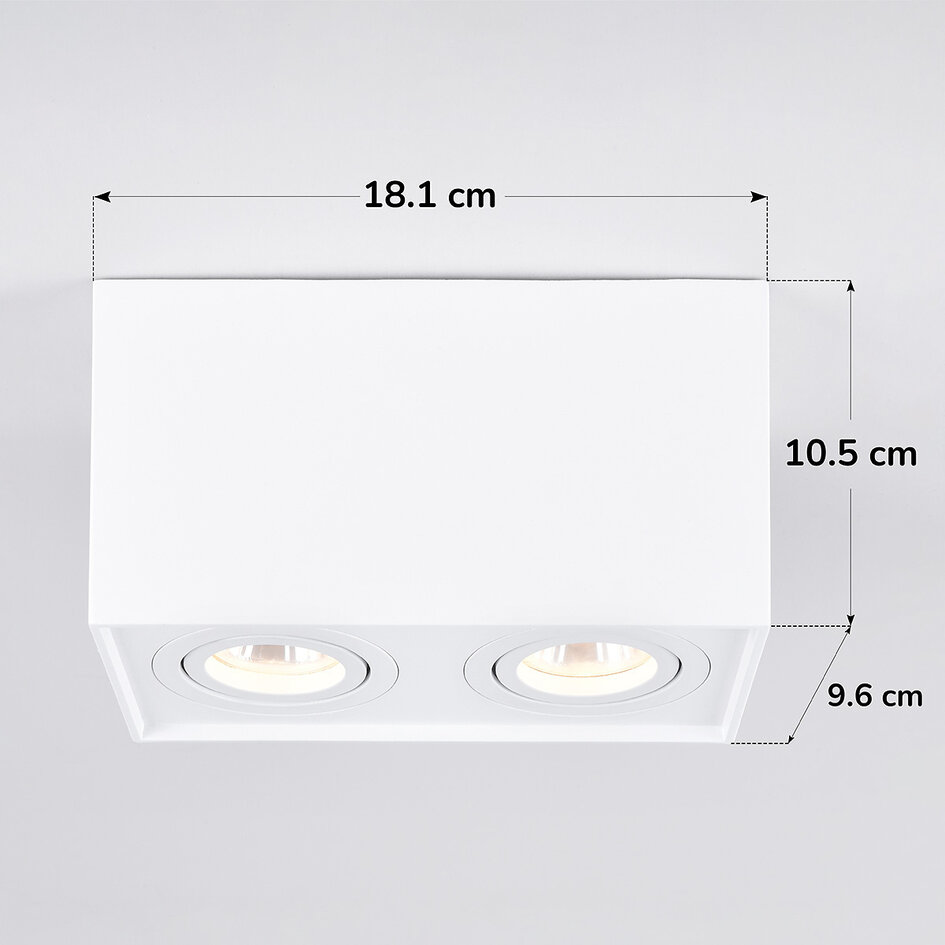 Spot design Timmy 2-lampes - blanc