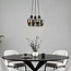 Lampe suspendue design noire Ventura avec verre fumé, 3 lumières