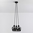 Lampe suspendue design noire Ventura avec verre fumé, 3 lumières