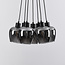 7-lichts hanglamp Ventura - zwart en rookglas