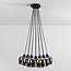 Lampe suspendue design 12 lumières noire avec verre fumé - Ventura