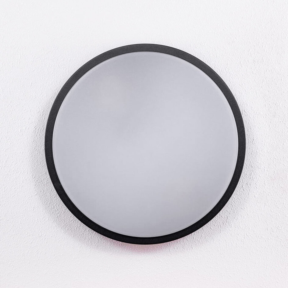 Applique murale extérieure ronde noire - Lea