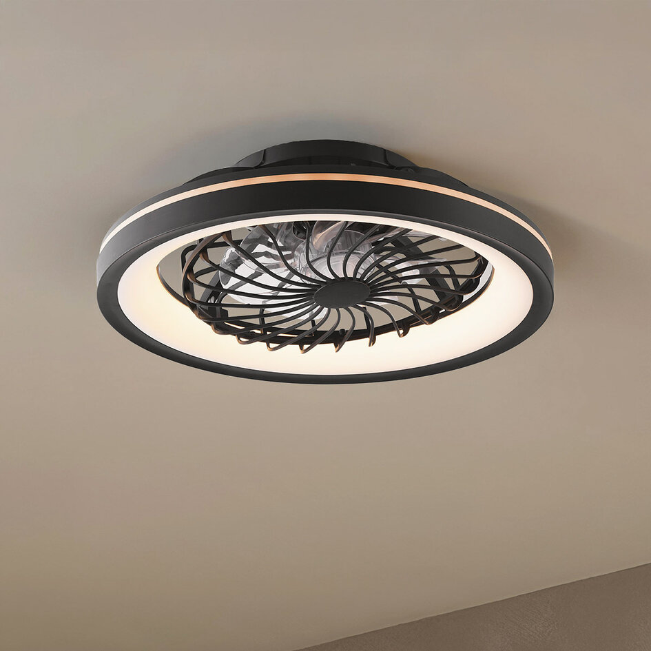 Plafondventilator met dimbare LEDs en RGB functie - Flow
