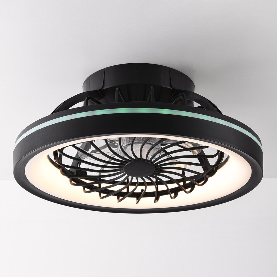 Ventilateur de plafond connecté Flow avec application Tuya Smart, RGB et température de couleur réglable