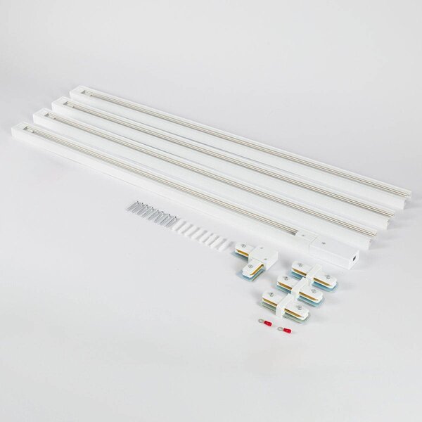 Kit de démarrage de 3 mètres pour rail monophasé, blanc