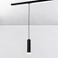 1-fase rail tube hanglamp Luke - zwart met matte diffuser