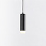 1-fase rail tube hanglamp Luke - zwart met matte diffuser