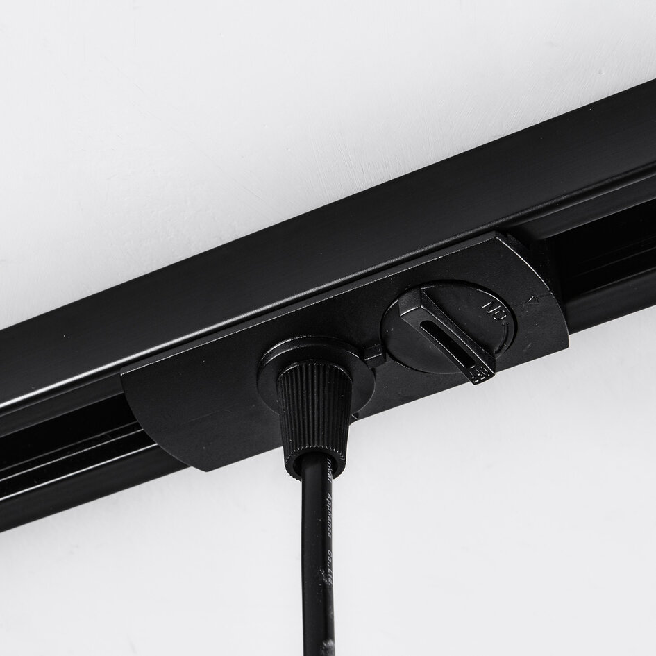 Suspension tube Luke pour rail monophasé, noir à diffuseur mat