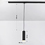 1-fase rail tube hanglamp Luke - zwart met matte diffuser