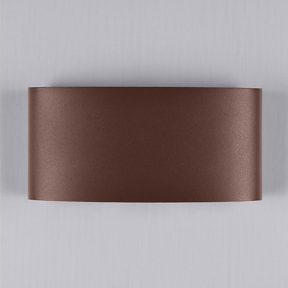 Applique murale extérieure robuste Sena - brun rouille avec LED intégrée