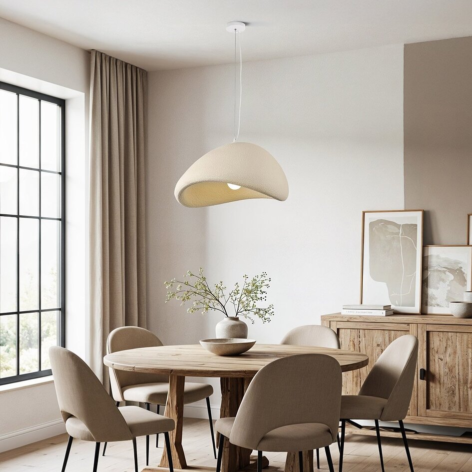 Wabi Sabi hanglamp Yume met zandbeige steenmotief - 60 x 50 cm