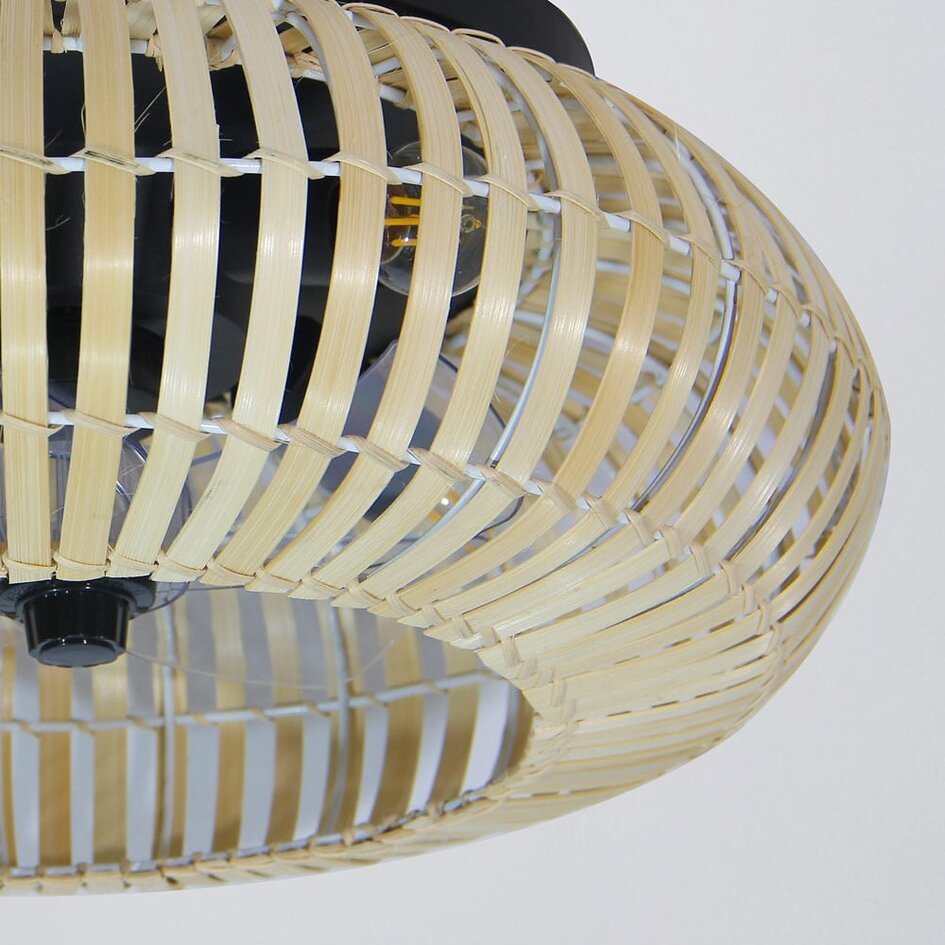 Ventilateur de plafond en bambou avec fonction été et hiver - Paco