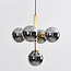 Suspension à 5 lumières Kenji - verre fumé effet miroir, doré