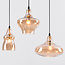 Lampe suspendue design à 6 lumières Trinidad noir avec verre ambré
