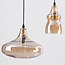 Lampe suspendue design à 6 lumières Trinidad noir avec verre ambré