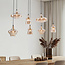 Lampe suspendue 7 lumières noire avec verre ambré - Trinidad