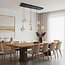 Lampe suspendue 7 lumières noire avec verre ambré - Trinidad