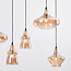 Suspension 7 lumières Trinidad - noir et verre ambré