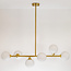 Design plafondlamp goud met melkwit glas, 6-licht - Aster