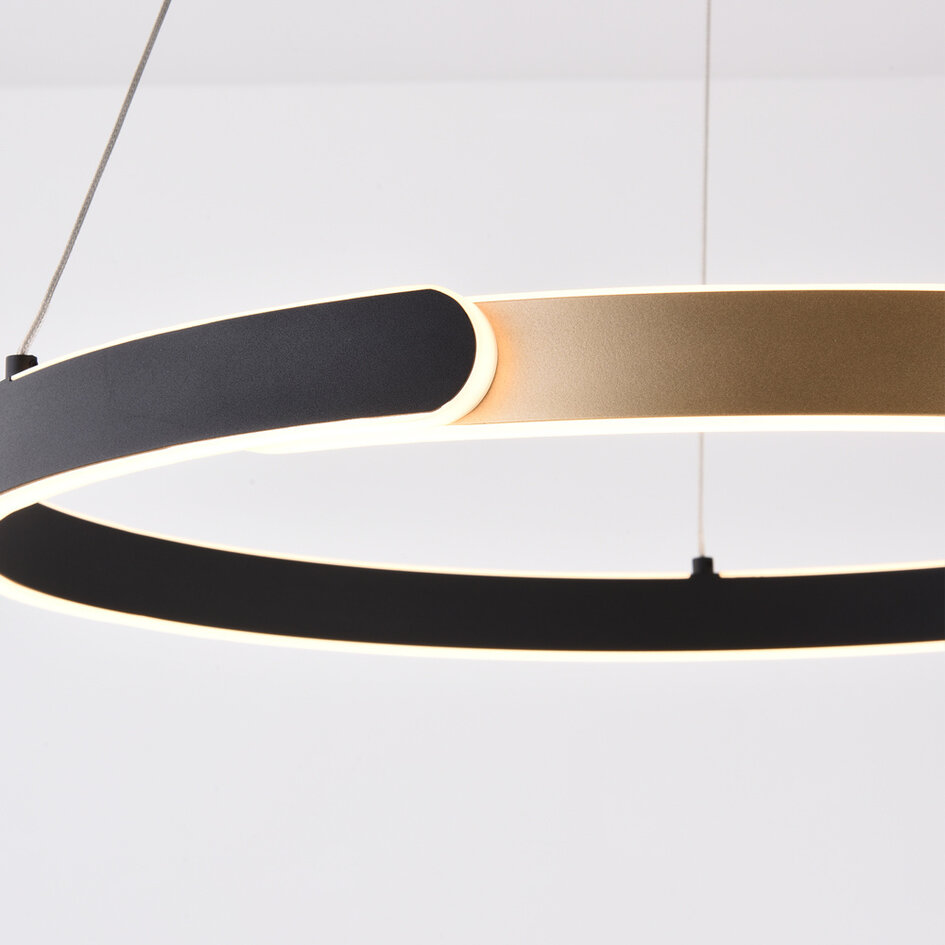 Gouden ronde design hanglamp Ivana - 3-staps dimbaar