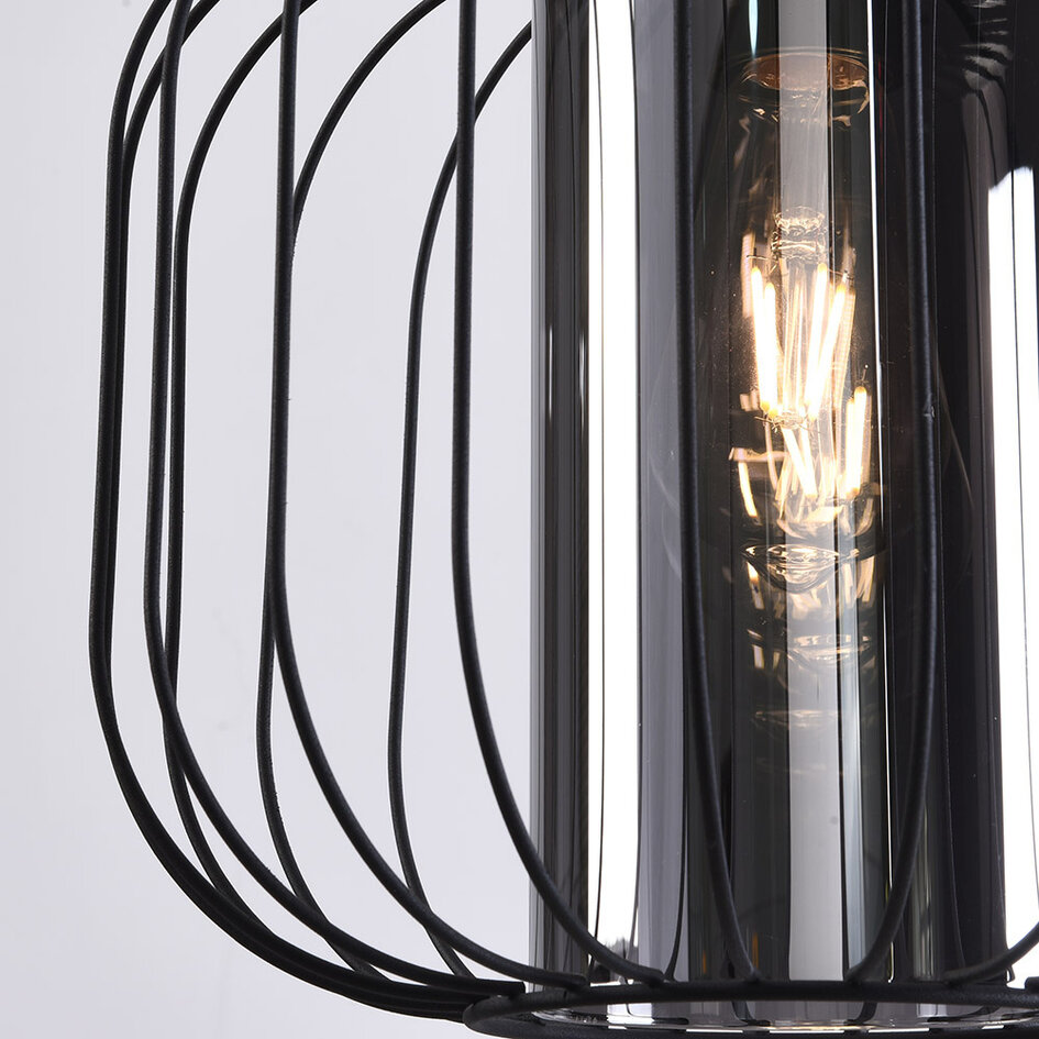 Plafonnier design avec verre fumé - Dide