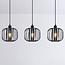 3-lichts hanglamp Dilan - smoke glas met metalen spijlen
