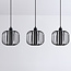 Lampe suspendue Dilan avec verre fumé, 3-lumières - noir