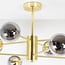 Plafonnier Idaho 8 lumières - doré sable avec globes en verre fumé