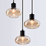 Lampe suspendue moderne avec verre ambré, 3 lumières - Vida