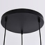 Suspension moderne Vida 3 lumières en verre ambré - noir