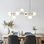 Design hanglamp Hepta met melkglazen bollen