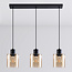 Suspension Palaio 3 lumières en verre ambré - noir