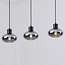Suspension Vere 3 lumières en verre fumé - noir