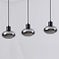 Suspension Vere 3 lumières en verre fumé - noir