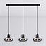 Suspension Vere 3 lumières en verre fumé - noir